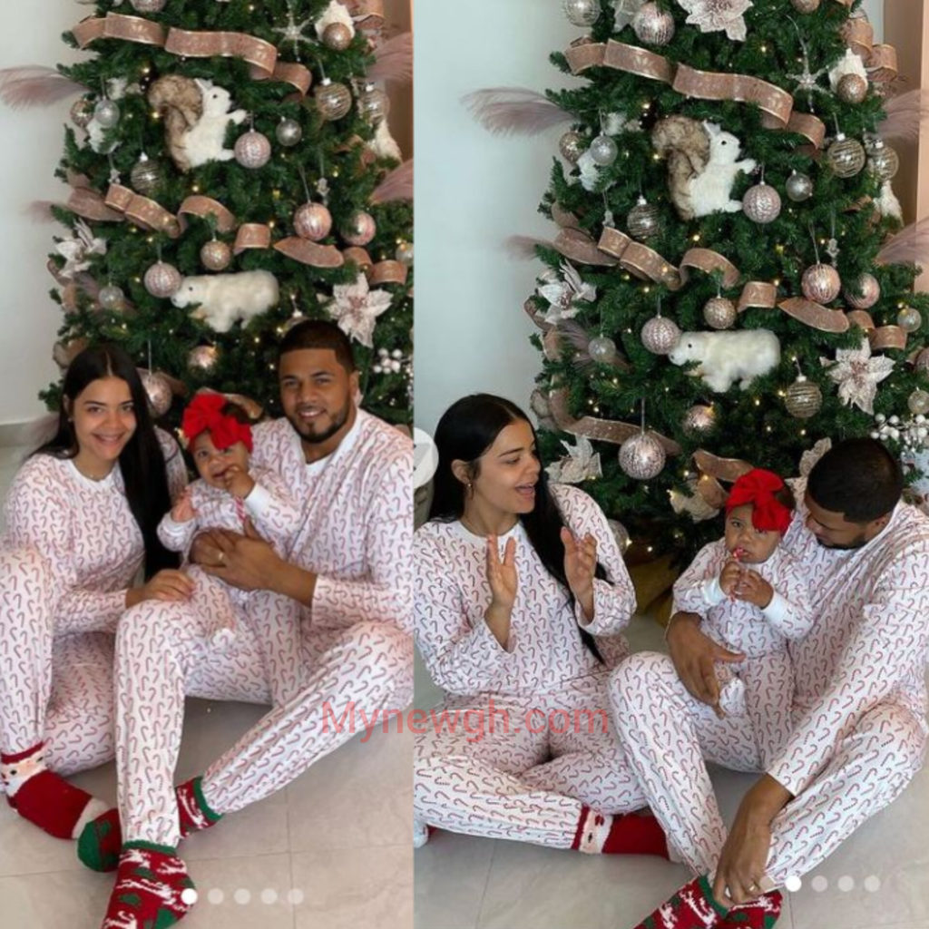 Jeimer Candelario with his wife Andandreina and their child back in December 2021. These was their Christmas family photo.