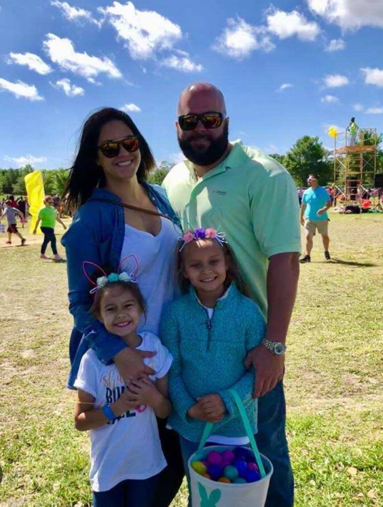 Samantha Rotunda, Bray Wyatt's ex-wife with their two daughters.